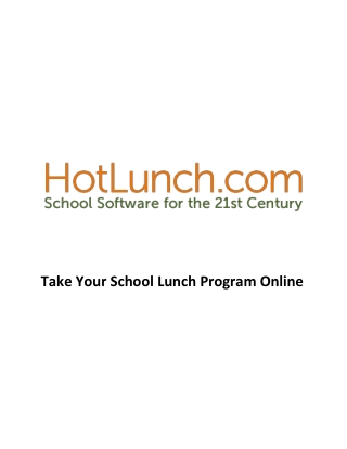 Take Your School Lunch Program Online