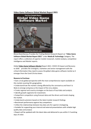 Global Video Game Software Market Research Report Forecast 2030