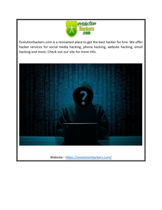 Hacker for Hire | Evolutionhackers.com