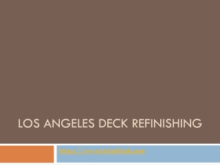 Los Angeles Deck Refinishing