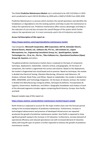 Predictive Maintenance Market
