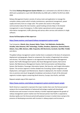 Railway Management System Market