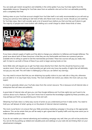 Buy YouTube Views and become Lucrative