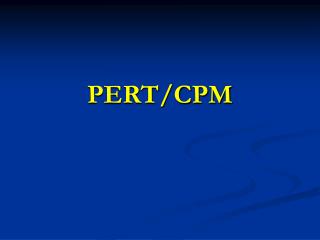 PERT/CPM