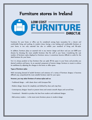 Furniture stores in Ireland