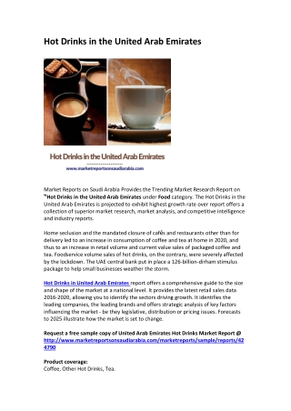 Hot Drinks in the United Arab Emirates