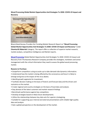 Global Wood Processing Market Opportunities to 2030