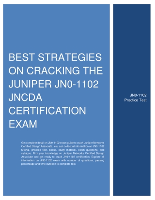 Best Strategies On Cracking the Juniper JN0-1102 JNCDA Certification Exam