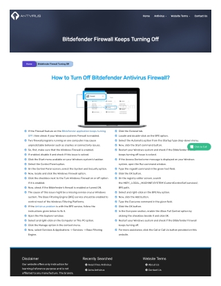 How To Resolve Bitdefender Firewall Keeps Turning Off?