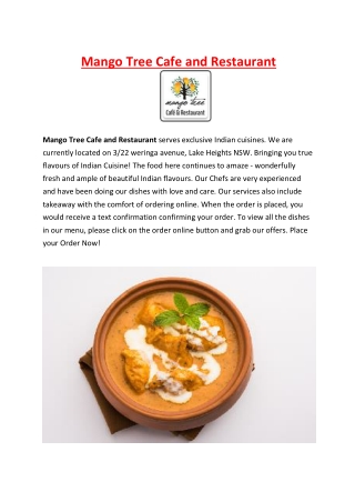 MangoTree and Restaurant Lake Heights, NSW – 5% Off
