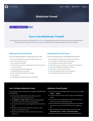 How To Configure Bitdefender Firewall? | Clean-my-pc.com