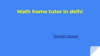 Math home tutor in delhi