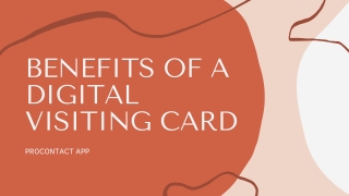 7 Best Benefits of Digital Visiting Card