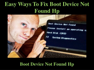 Easy Ways To Fix Boot Device Not Found Hp