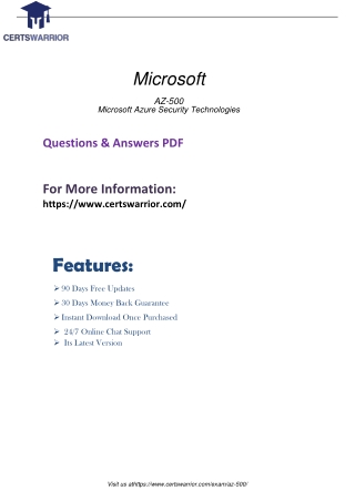 AZ-500 PDF Exam Material 2020