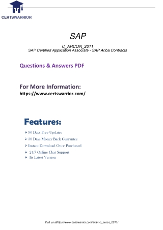 C_ARCON_2011 Real PDF Exam Preparation Guides 2020