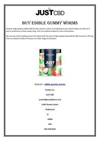 Buy Edible Gummy Worms