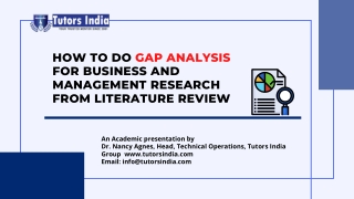 How to do gap analysis for business and management research from literature review