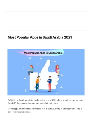 Most Popular Apps in Saudi Arabia 2021