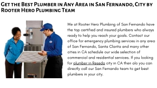 Get the Best Plumber in Any Area in San Fernando, City by Rooter Hero Plumbing Team