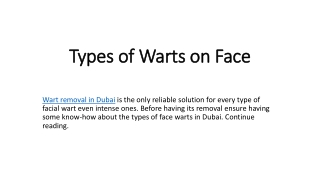 Types of Warts on Face