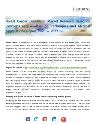 Breast Cancer Diagnostic Market Research Based on Synthesis and Analysis on Techniques and Medical Applications Report 2