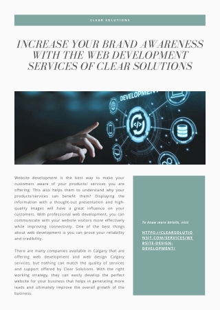 Increase Your Brand Awareness With The Web Development Services Of Clear Solutions