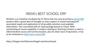 INDIA’s BEST SCHOOL ERP