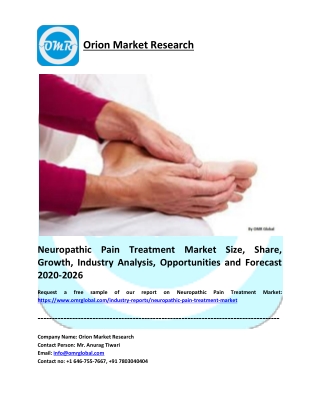 Neuropathic Pain Treatment Market Size, Share, Growth, Research and Forecast 2020-2026