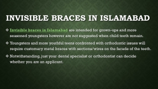 invisible braces in islamabad