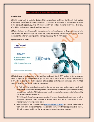 Why UI Path Is A Good RPA Tool For Business?