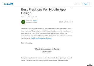 Best Practices For Mobile App Design