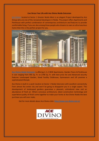 Majestic Apartments in Ace Divino Noida Extension