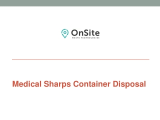 Medical Sharps Container Disposal