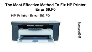 The Most Effective Method To Fix HP Printer Error 59.F0