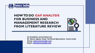 How to do gap analysis for business and management research from literature review