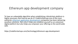 Ethereum app development company