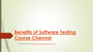 Benefits of Software Testing Course Chennai