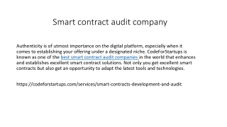 Smart contract audit company