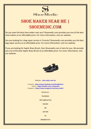 Shoe maker near me | Shoemedic.com