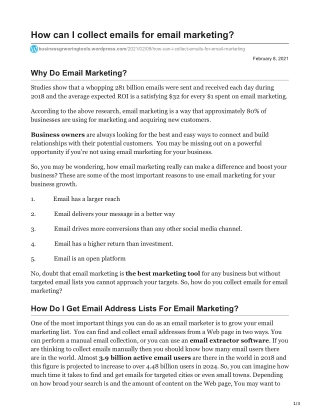 How do I get emails for marketing?