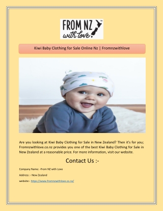 Kiwi Baby Clothing for Sale Online Nz | Fromnzwithlove