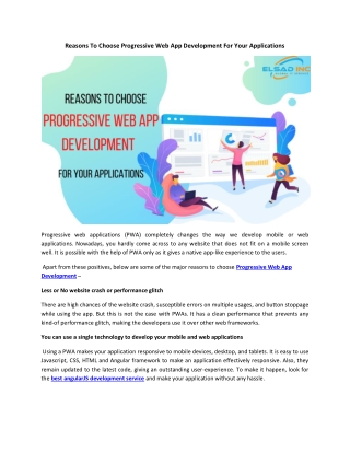 Reasons To Choose Progressive Web App Development For Your Applications