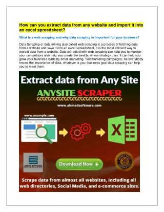 Anysite scraper can extract any website you want