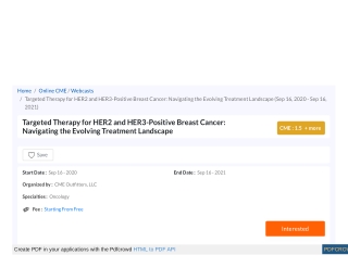 Targeted Therapy for HER2 and HER3-Positive Breast Cancer: Navigating the Evolving Treatment Landscape | Register for Po