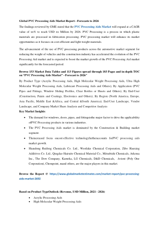 PVC Processing Aids Market Research Report