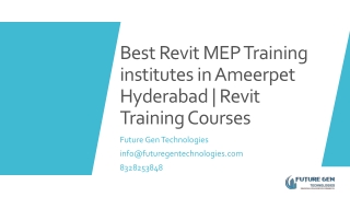 Best Revit MEP Training institutes in Ameerpet Hyderabad | Revit Training Courses