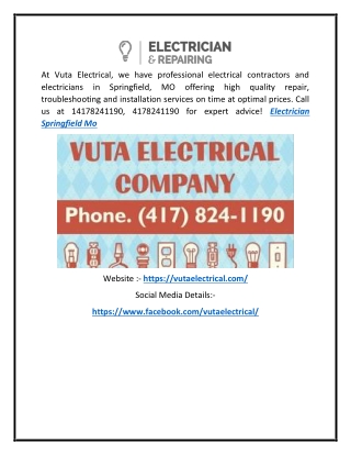 Professional Electricians in Springfield, MO