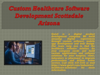 Custom Healthcare Software Development Scottsdale Arizona