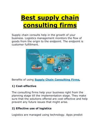 Best supply chain consulting firms